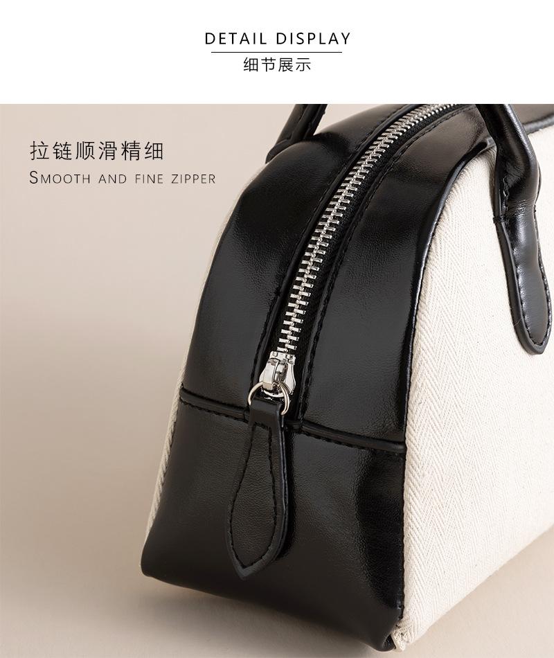 Shoulder handbag2024新款贝壳包 简约百搭迷你拼色保龄球包手提斜挎包波士顿包