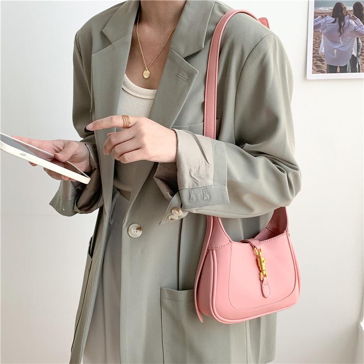 Shoulder handbag定制印logo 小手提包包高级感 女士单肩包金属锁扣时尚斜挎包女