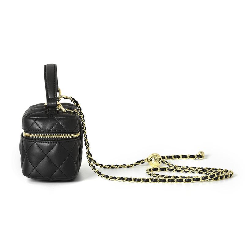 Shoulder handbag2024新款菱格小方包时尚链条女包高级感女士单肩斜挎包化妆包潮