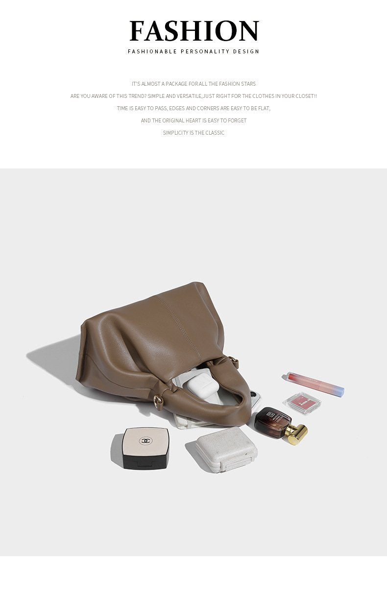 Shoulder handbag2024新款包包秋冬高级感百搭褶皱单肩斜挎包云朵包饺子包手提包
