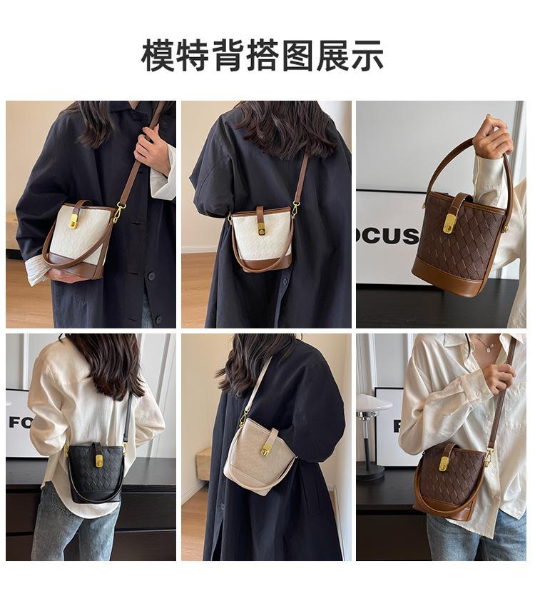 Shoulder handbag高级感洋气小包包2024新款女包流行爆款百搭斜挎包单肩腋下水桶包