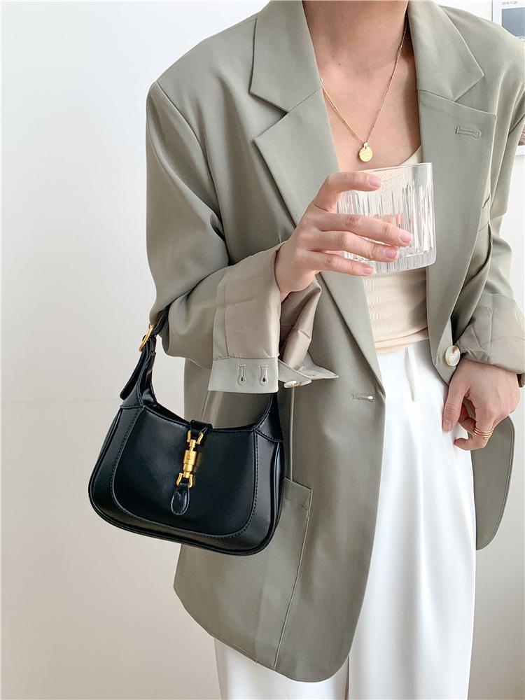 Shoulder handbag定制印logo 小手提包包高级感 女士单肩包金属锁扣时尚斜挎包女