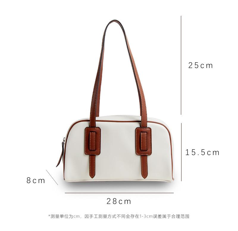 Shoulder handbag包包女包2024新款PU手提包 撞色通勤包时尚百搭单肩大容量托特包