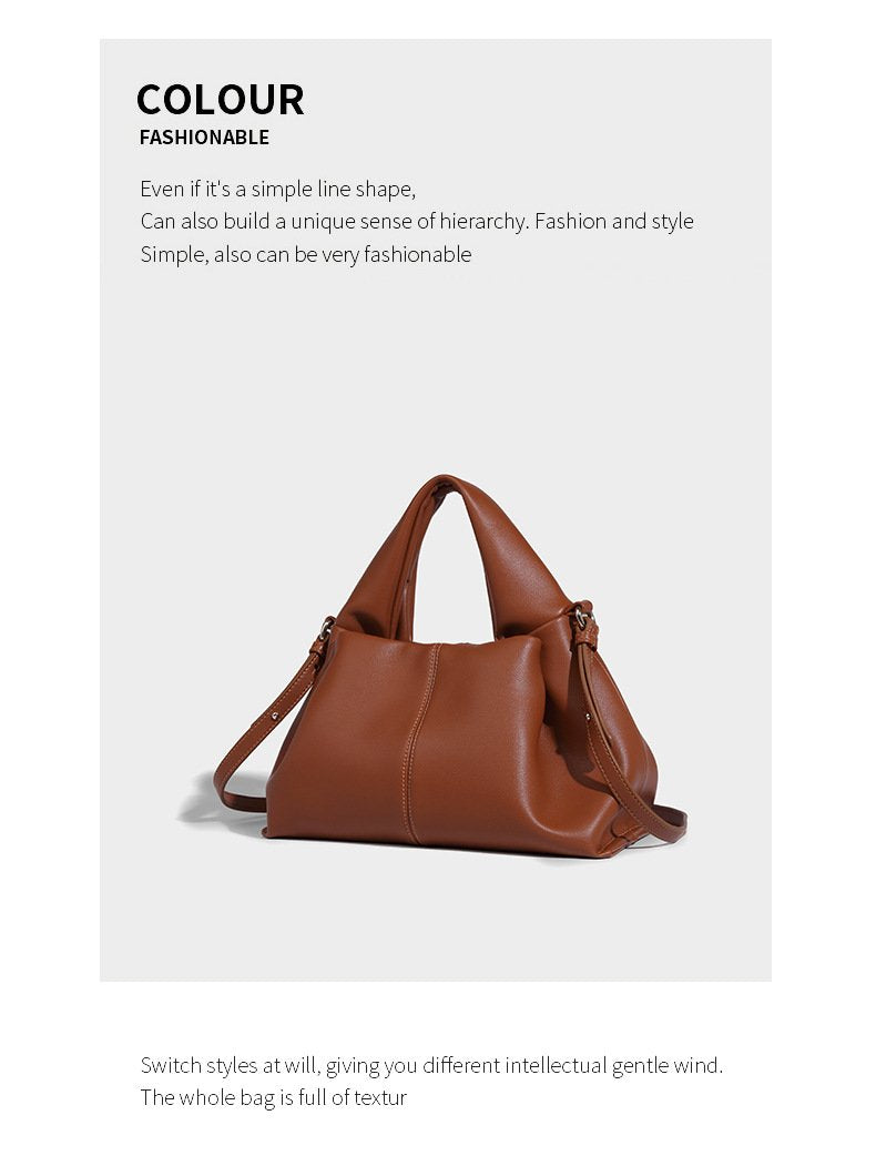 Shoulder handbag2024新款包包秋冬高级感百搭褶皱单肩斜挎包云朵包饺子包手提包