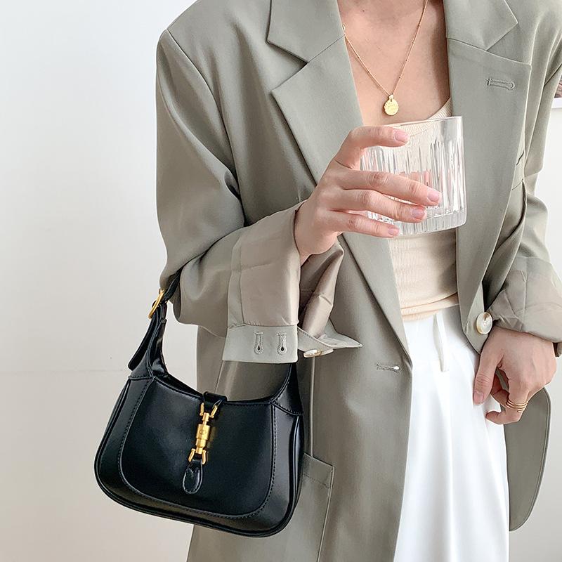 Shoulder handbag定制印logo 小手提包包高级感 女士单肩包金属锁扣时尚斜挎包女