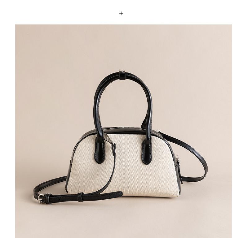 Shoulder handbag2024新款贝壳包 简约百搭迷你拼色保龄球包手提斜挎包波士顿包