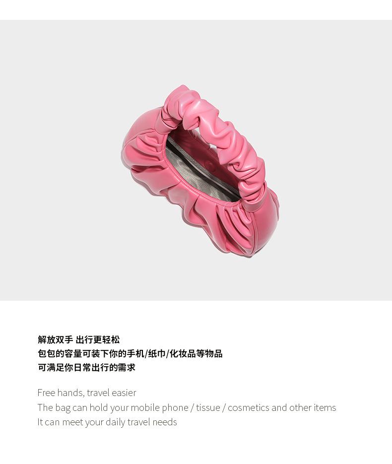 Shoulder handbag严选批发包包女2024新款小众设计时尚单肩腋下包高级感手提褶皱包