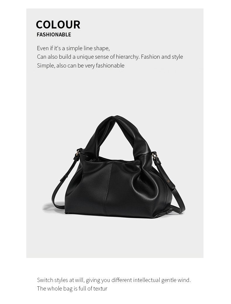 Shoulder handbag2024新款包包秋冬高级感百搭褶皱单肩斜挎包云朵包饺子包手提包