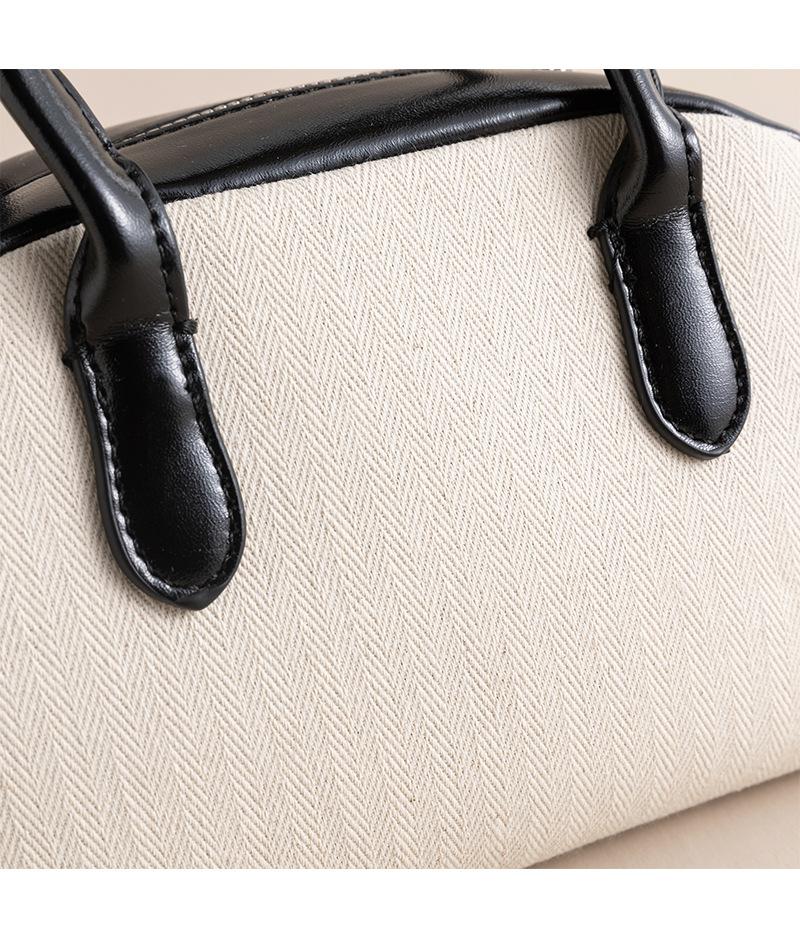 Shoulder handbag2024新款贝壳包 简约百搭迷你拼色保龄球包手提斜挎包波士顿包