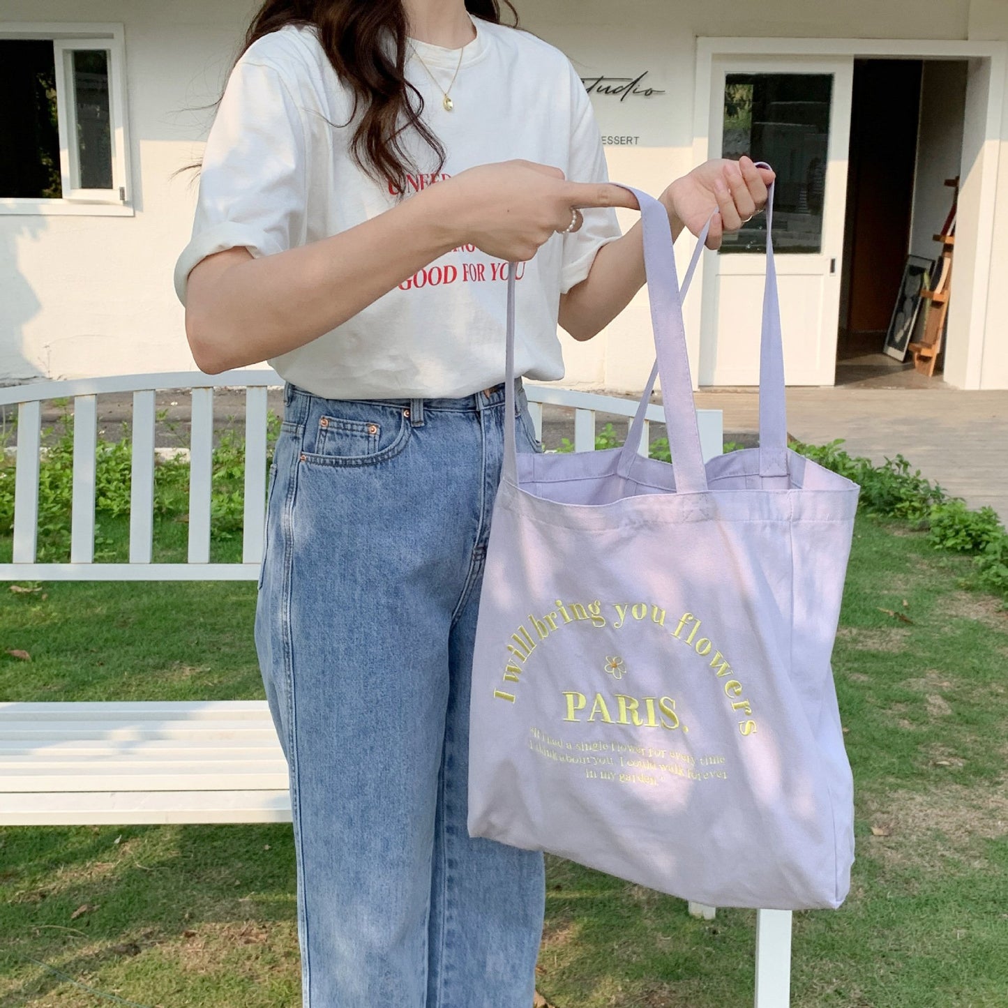 Shopping bag定制刺绣单肩包可改尺寸来图打样一件起订