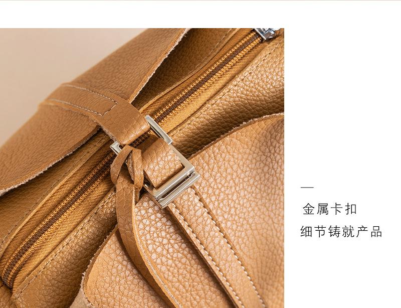 Shoulder handbag2024新款菜篮子包 荔枝纹纯色高级感手提子母包大容量水桶包现货