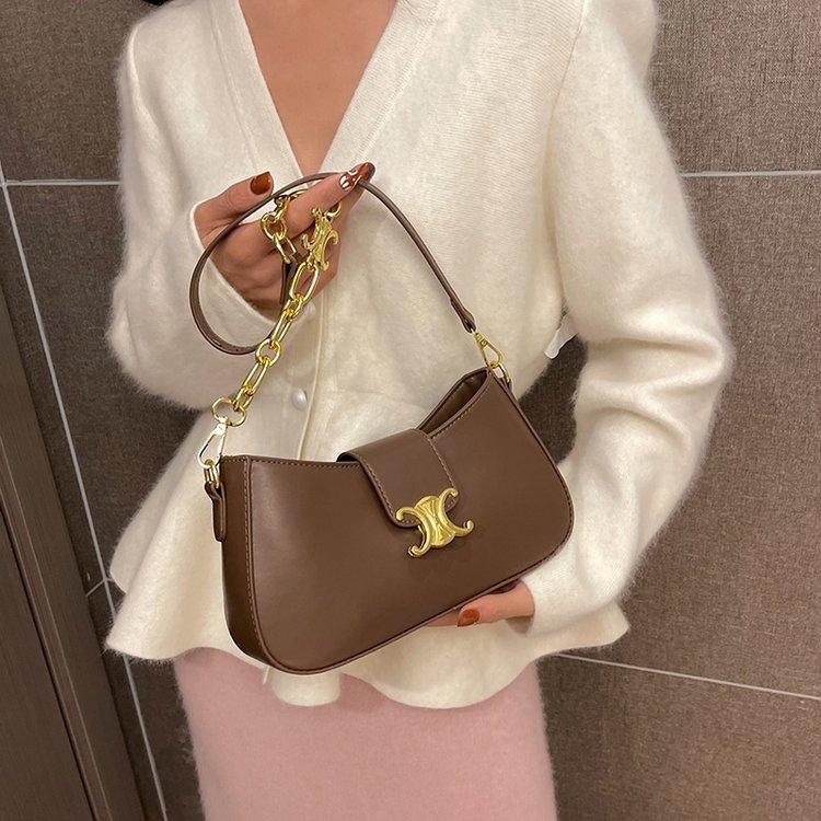 Shoulder handbag单肩包女高级感2023冬季新款老花凯旋门腋下包包 女士斜挎包批发.