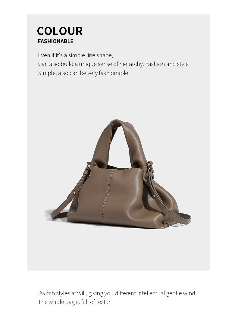 Shoulder handbag2024新款包包秋冬高级感百搭褶皱单肩斜挎包云朵包饺子包手提包