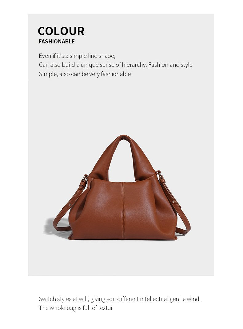 Shoulder handbag2024新款包包秋冬高级感百搭褶皱单肩斜挎包云朵包饺子包手提包