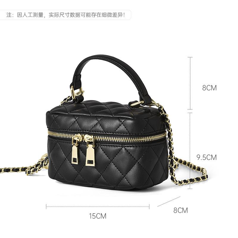 Shoulder handbag2024新款菱格小方包时尚链条女包高级感女士单肩斜挎包化妆包潮