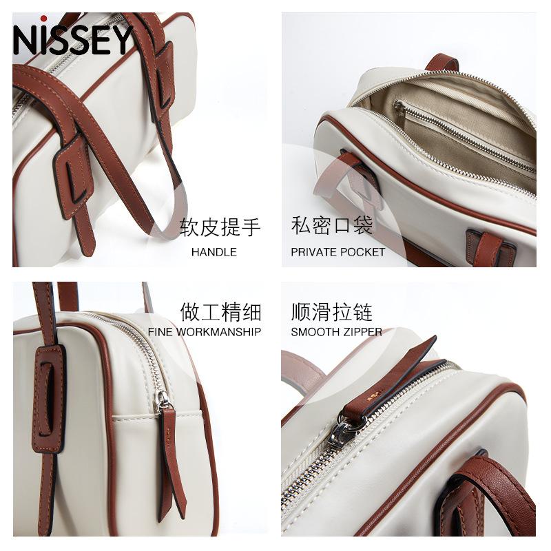 Shoulder handbag包包女包2024新款PU手提包 撞色通勤包时尚百搭单肩大容量托特包