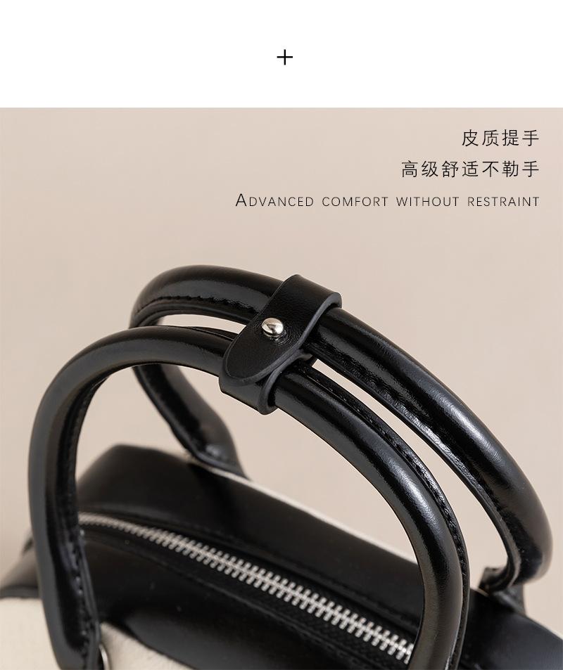 Shoulder handbag2024新款贝壳包 简约百搭迷你拼色保龄球包手提斜挎包波士顿包