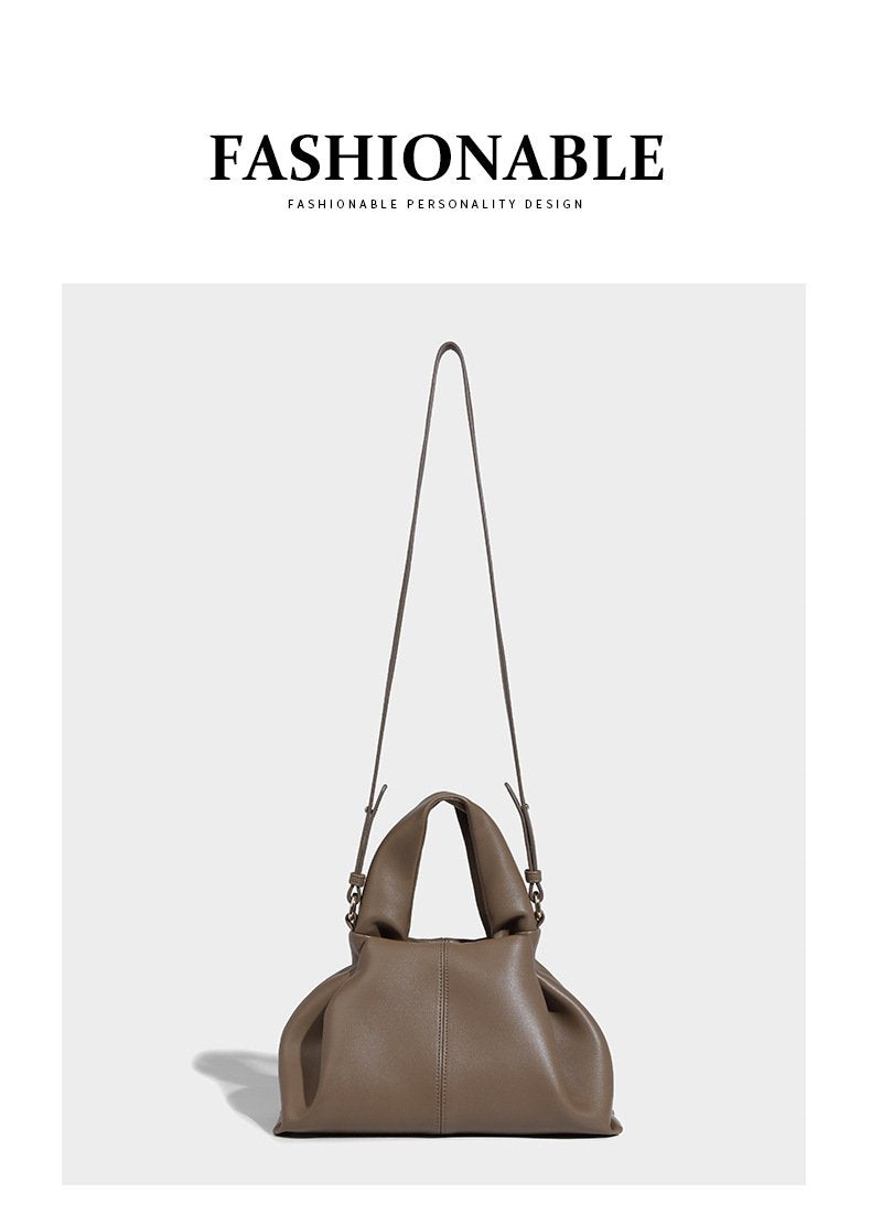 Shoulder handbag2024新款包包秋冬高级感百搭褶皱单肩斜挎包云朵包饺子包手提包