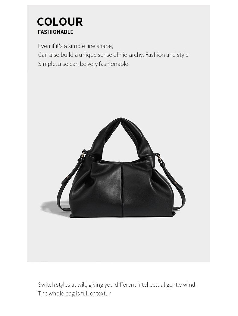 Shoulder handbag2024新款包包秋冬高级感百搭褶皱单肩斜挎包云朵包饺子包手提包