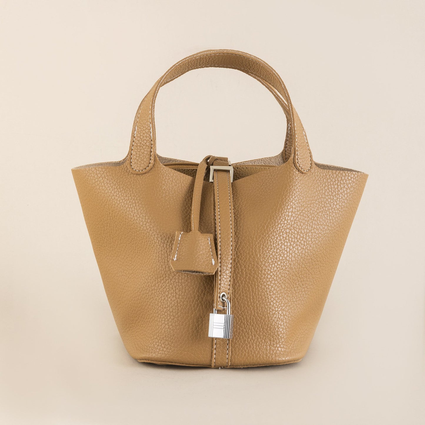 Shoulder handbag2024新款菜篮子包 荔枝纹纯色高级感手提子母包大容量水桶包现货