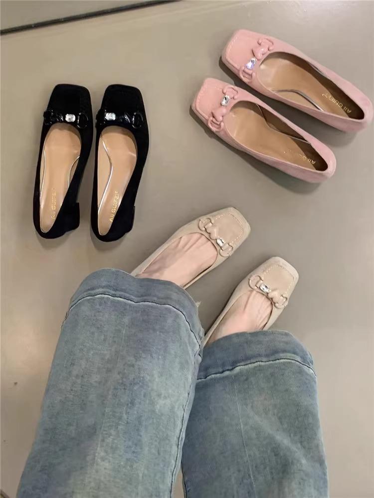 Chunky heel shoes玛丽珍鞋女仙女高跟鞋2024年新款法式气质优雅粉色爱心粗跟单鞋