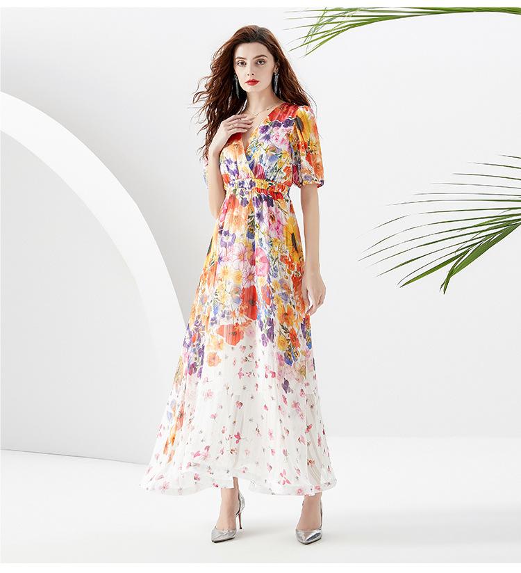 Party Romance with you D1 Painted dress with lantern sleeves