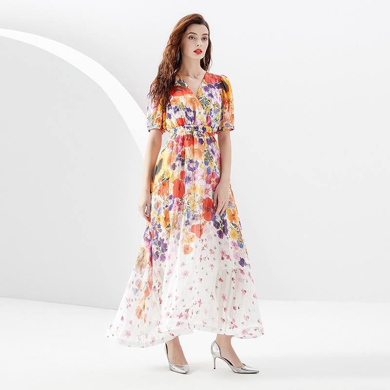 Party Romance with you D1 Painted dress with lantern sleeves