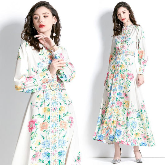 Romance with you D1 Lantern sleeve printed dress