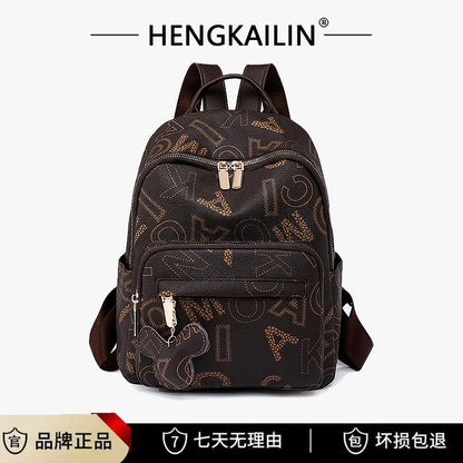 Backpack跨境2023新款女士双肩包潮搭网红热销大容量双肩包包字母背包厂家