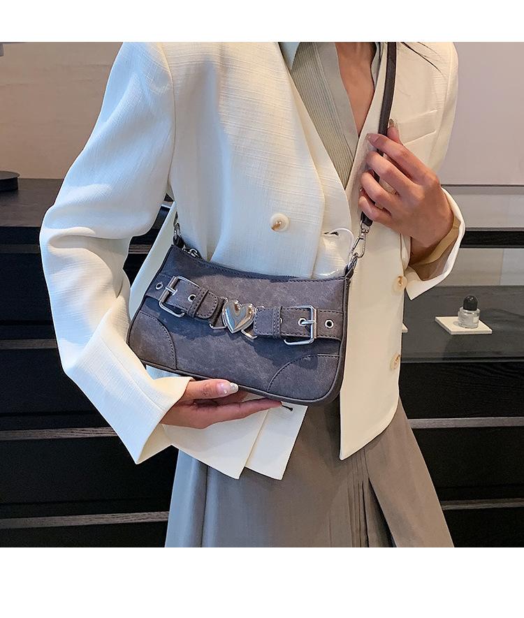 Shoulder handbag加工定制高级质感包包女2023新款牛仔布腋下包百搭简约单肩斜挎包