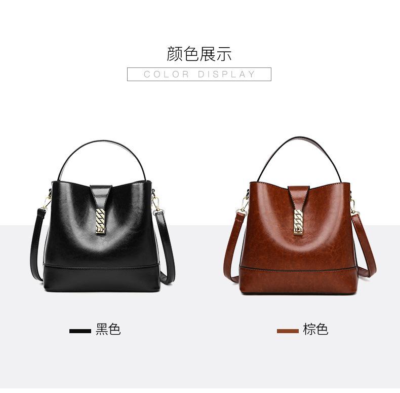 Shoulder handbag定制加工复古水桶包小众通勤包简约百搭单肩斜挎包小众通勤手提包