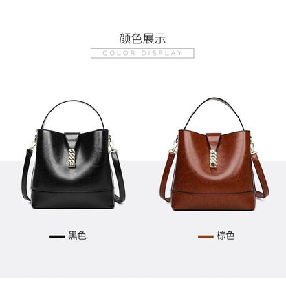 Shoulder handbag定制加工复古水桶包小众通勤包简约百搭单肩斜挎包小众通勤手提包