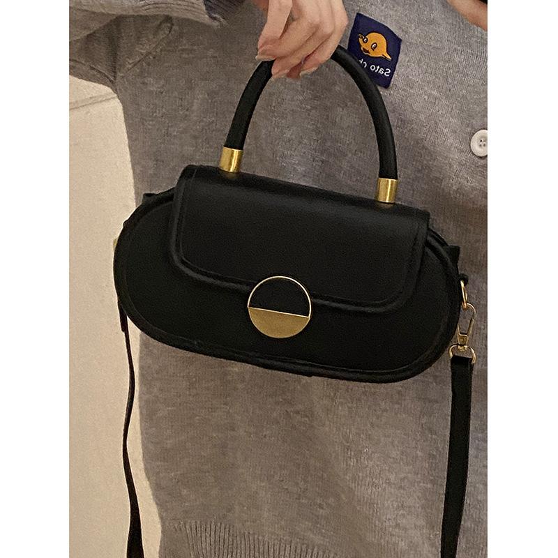 Shoulder handbag贴牌加工定制撞色手提包包女包2022新款时尚马鞍包百搭单肩斜挎包