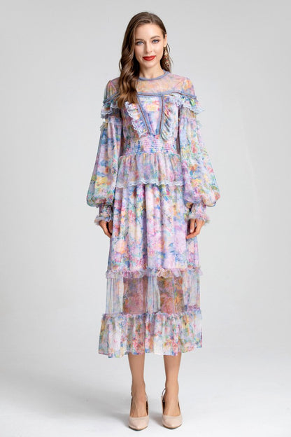 Fairy New Temperament Leisure Printing Perspective Dress