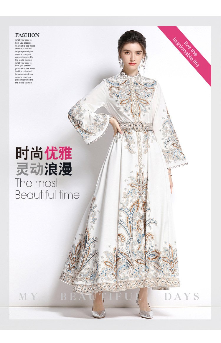 Romance with you D1 Long dress with flared sleeve