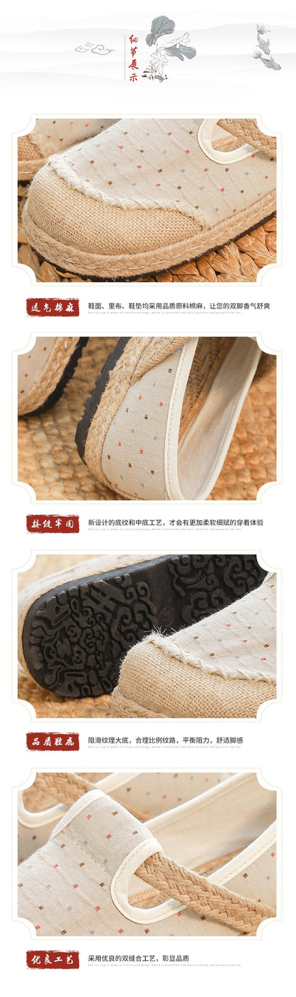 Flat cloth shoes新款女士老北京绣花布鞋懒人一脚蹬透气民族风圆头鞋低帮布鞋批发