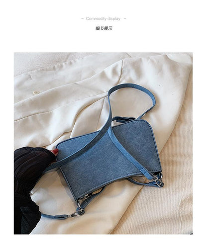 Shoulder handbag加工定制高级质感包包女2023新款牛仔布腋下包百搭简约单肩斜挎包