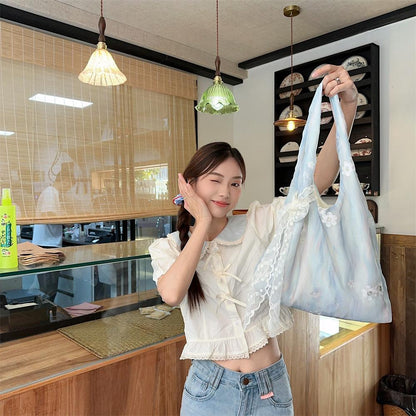 Shopping bag4692 国风刺绣文艺小清新仙女帆布包单肩手提包通勤大容量背心包