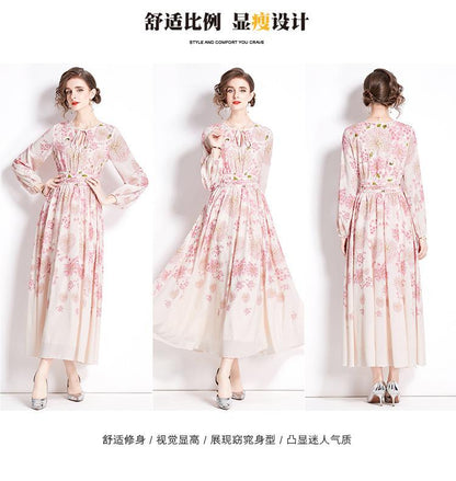 Romance with you D1 Printed long dress