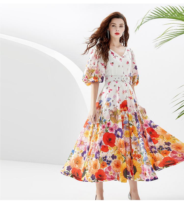 Fairy Colorful Painted Long Dress