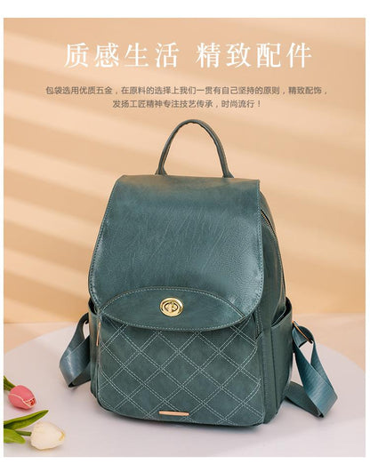 Backpack女双肩包包2022新款潮韩版百搭双肩包时尚旅行包大容量高级感书包