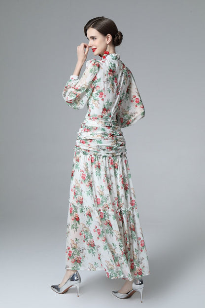 Fairy High Waist Elegant Fashionable Casual Printed Wrinkle Dress