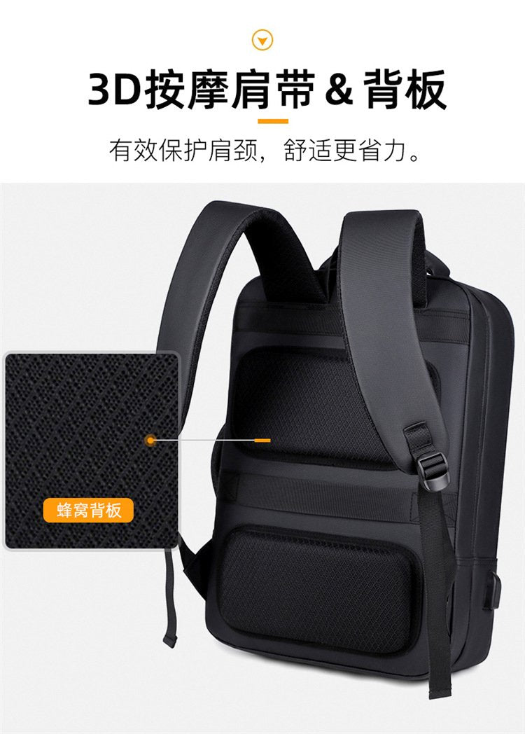 Backpack跨境男士商务背包时尚双肩包多功能防水电脑包大容量书包可印logo