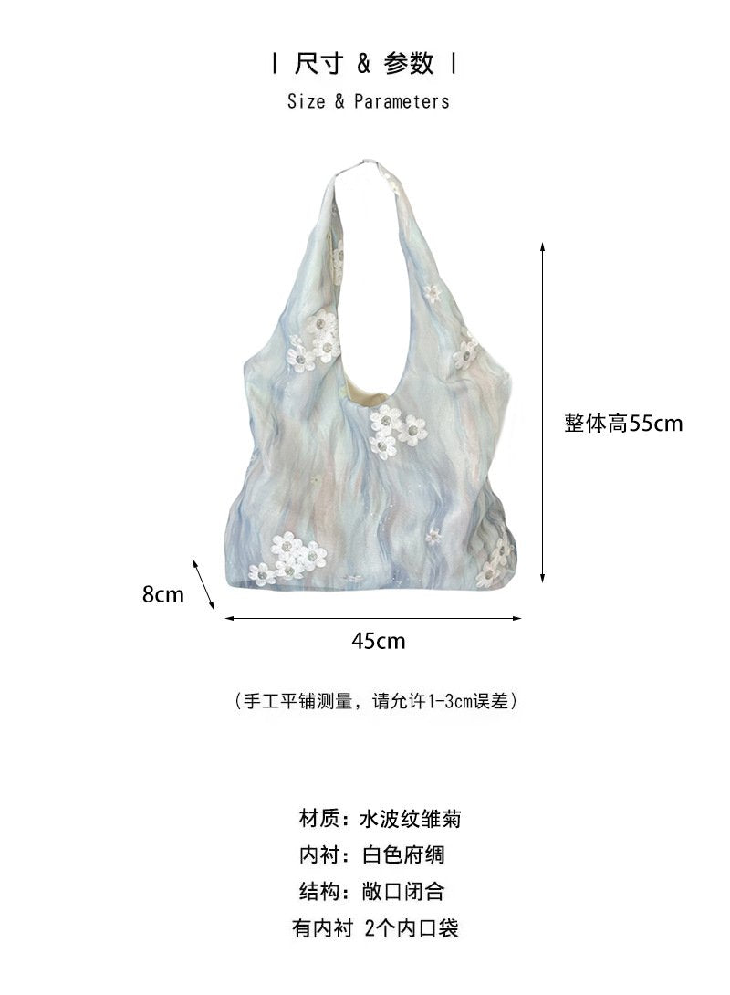 Shopping bag4692 国风刺绣文艺小清新仙女帆布包单肩手提包通勤大容量背心包