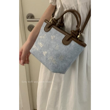 Shoulder handbag包包女士高级感手提包2024新款简约帆布托特包时尚斜挎包一件代发