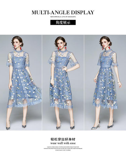 Party Romance with you D1 Embroidered dress