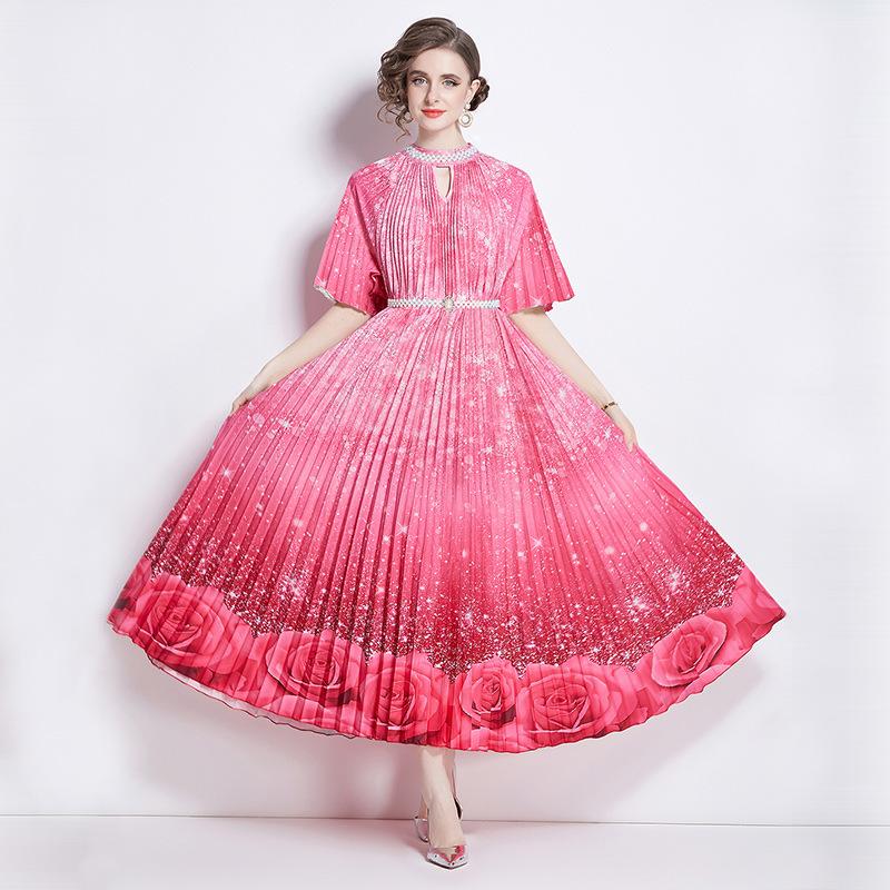 Fairy Pearl Button Pleated Dress