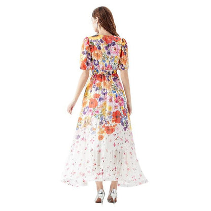 Party Romance with you D1 Painted dress with lantern sleeves