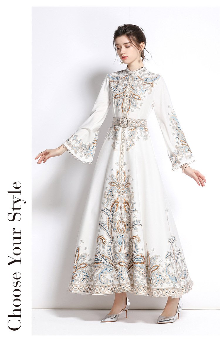 Romance with you D1 Long dress with flared sleeve