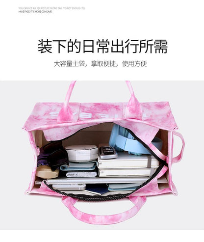 Tote bag跨境新款帆布字母女包单肩托特包简约扎染大容量通勤斜挎包学生包